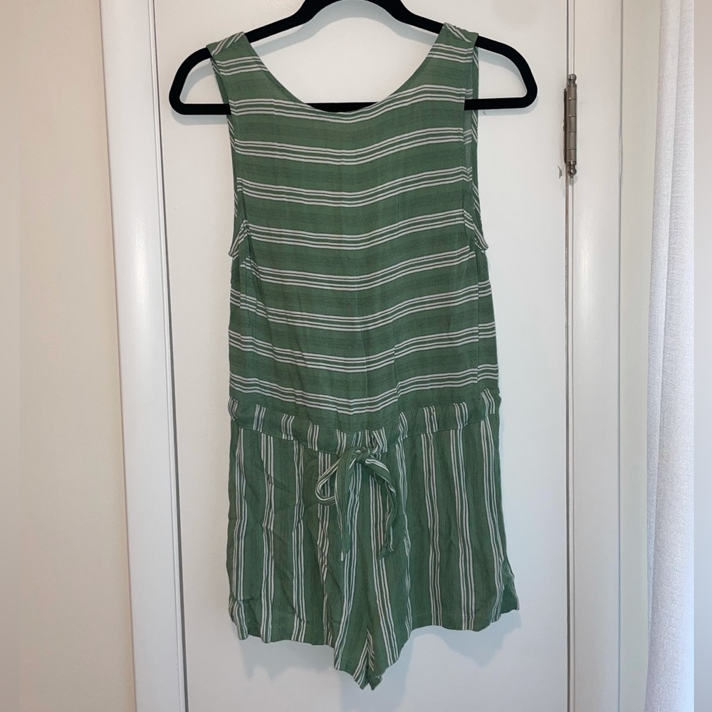 MINKPINK Green Stripped Romper